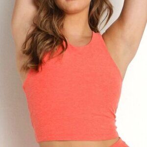 Beyond Yoga ReFocus Cropped Tank - Coral Glow Heather